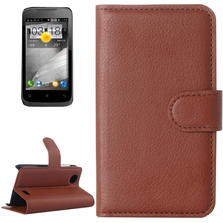 Litchi Texture Flip Leather Case with Holder & Card Slots & Wallet for Lenovo A369