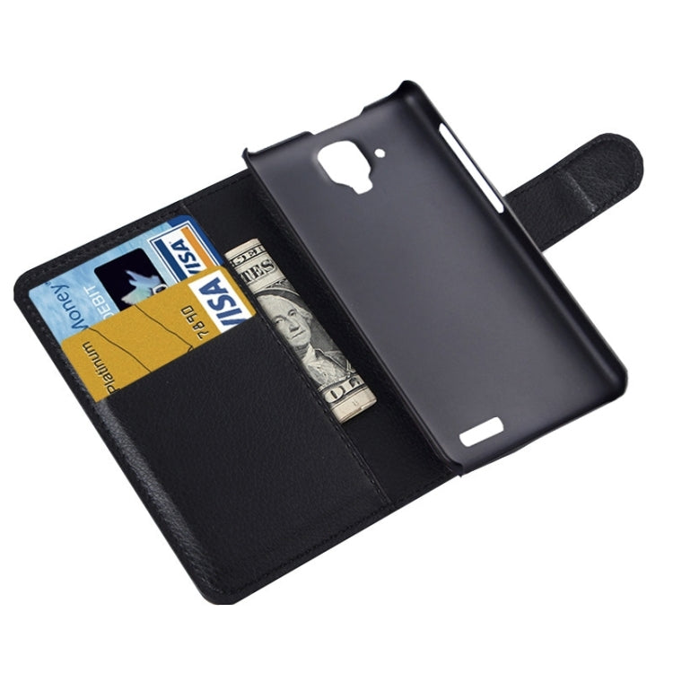 Litchi Texture Flip Leather Case with Holder & Card Slots & Wallet for Lenovo A536