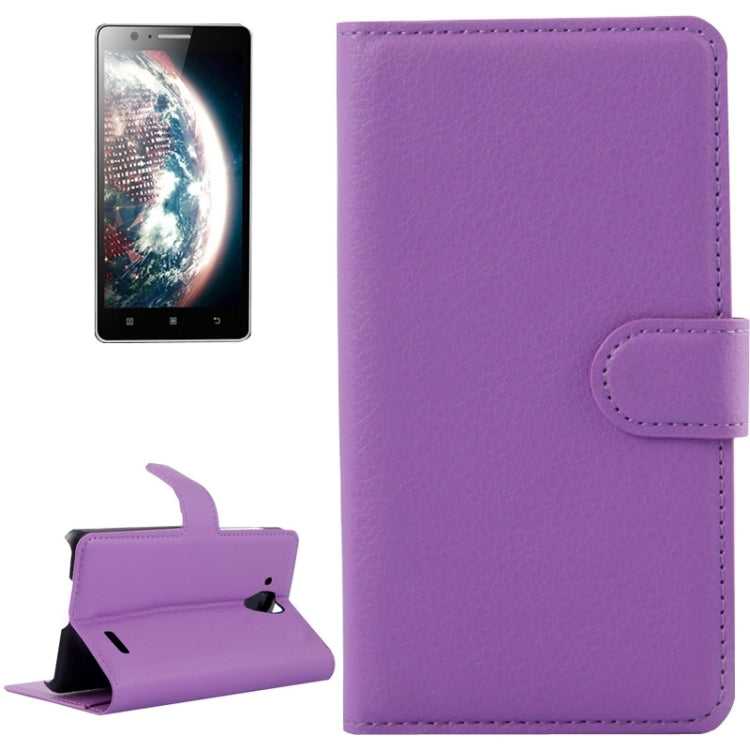 Litchi Texture Flip Leather Case with Holder & Card Slots & Wallet for Lenovo A536
