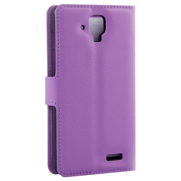 Litchi Texture Flip Leather Case with Holder & Card Slots & Wallet for Lenovo A536