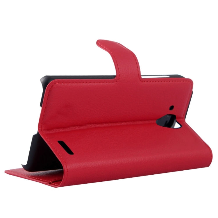 Litchi Texture Flip Leather Case with Holder & Card Slots & Wallet for Lenovo A536