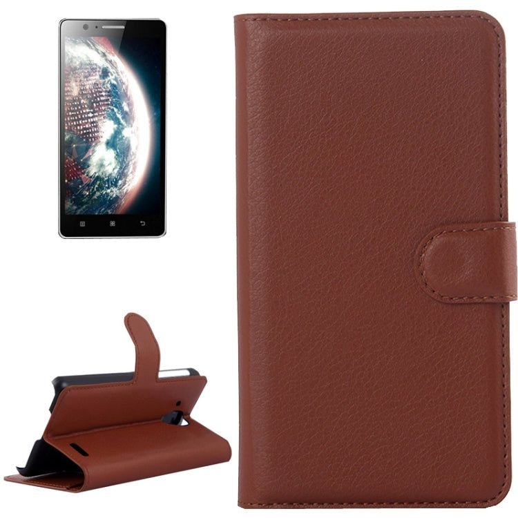 Litchi Texture Flip Leather Case with Holder & Card Slots & Wallet for Lenovo A536