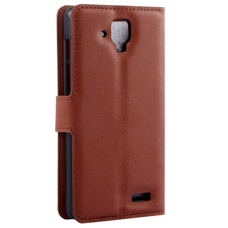 Litchi Texture Flip Leather Case with Holder & Card Slots & Wallet for Lenovo A536
