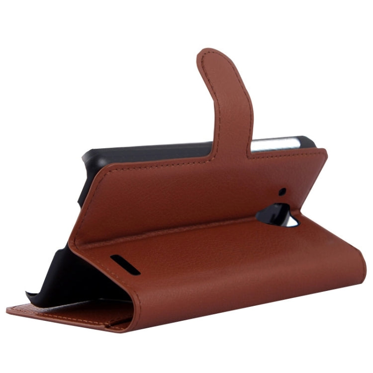 Litchi Texture Flip Leather Case with Holder & Card Slots & Wallet for Lenovo A536