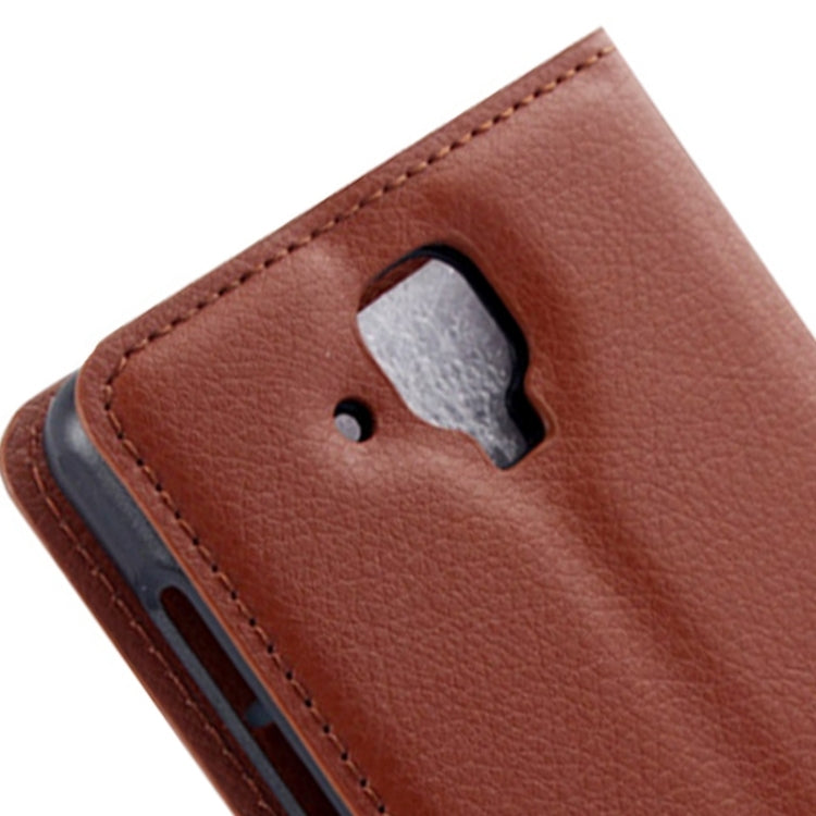 Litchi Texture Flip Leather Case with Holder & Card Slots & Wallet for Lenovo A536