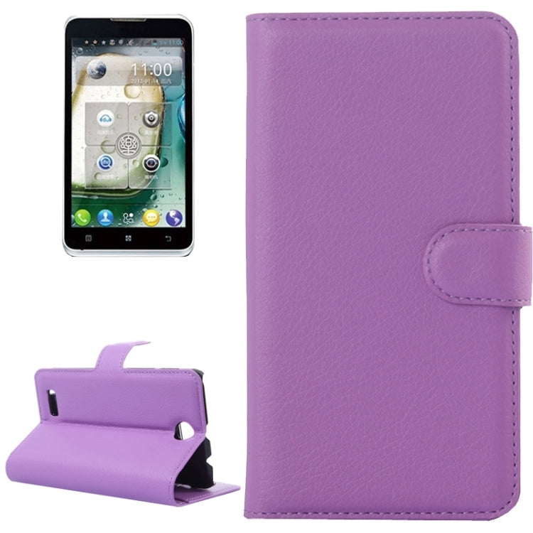 Litchi Texture Flip Leather Case with Holder & Card Slots & Wallet for Lenovo A590