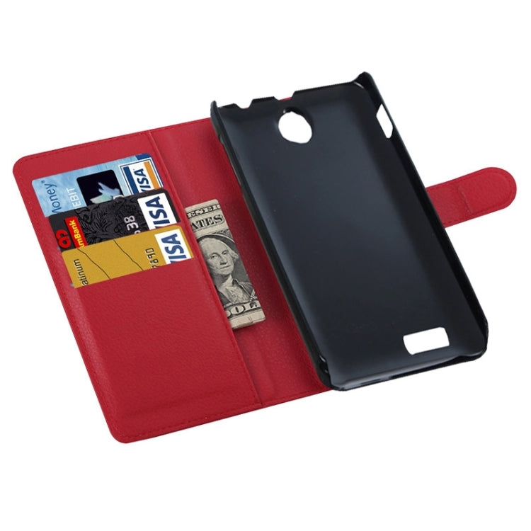 Litchi Texture Flip Leather Case with Holder & Card Slots & Wallet for Lenovo A590