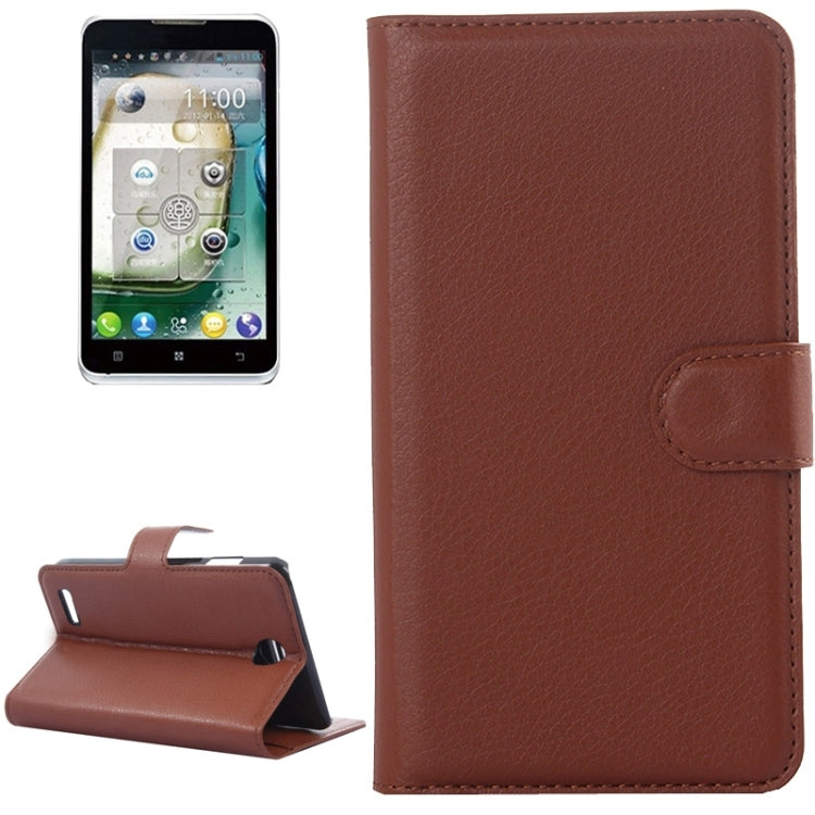 Litchi Texture Flip Leather Case with Holder & Card Slots & Wallet for Lenovo A590