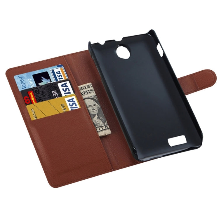 Litchi Texture Flip Leather Case with Holder & Card Slots & Wallet for Lenovo A590