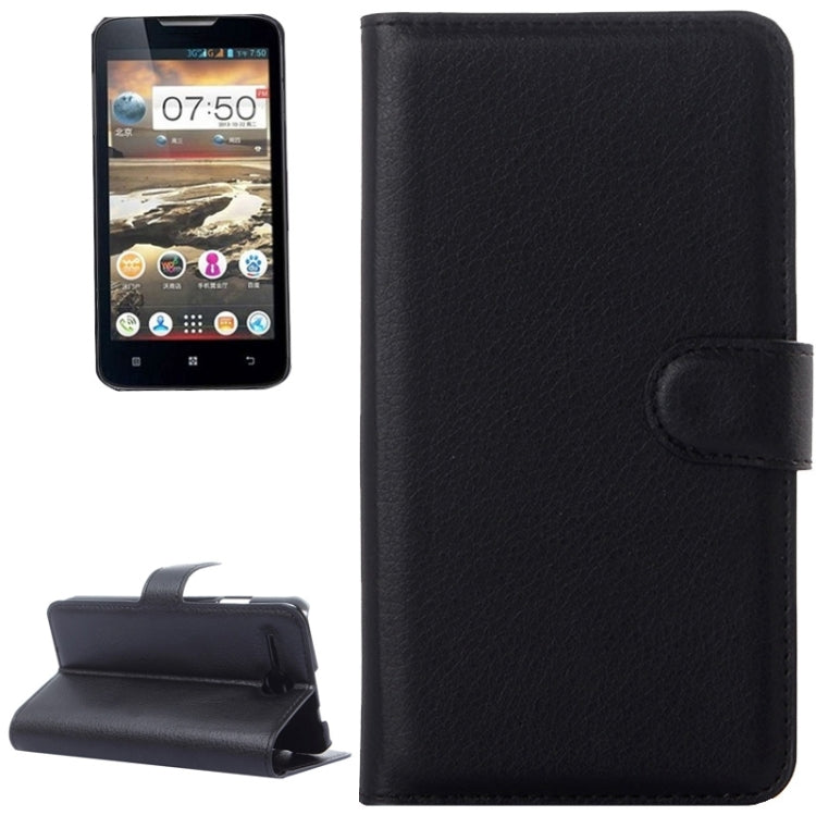 Litchi Texture Flip Leather Case with Holder & Card Slots & Wallet for Lenovo A680