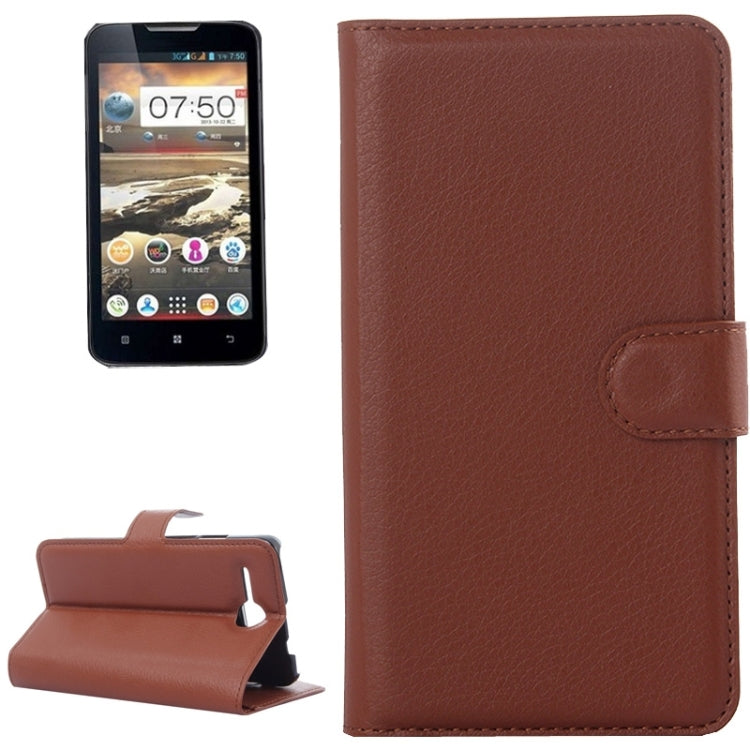 Litchi Texture Flip Leather Case with Holder & Card Slots & Wallet for Lenovo A680