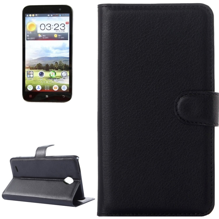 Litchi Texture Flip Leather Case with Holder & Card Slots & Wallet for Lenovo A850