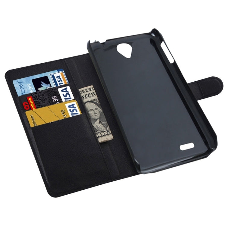 Litchi Texture Flip Leather Case with Holder & Card Slots & Wallet for Lenovo A850
