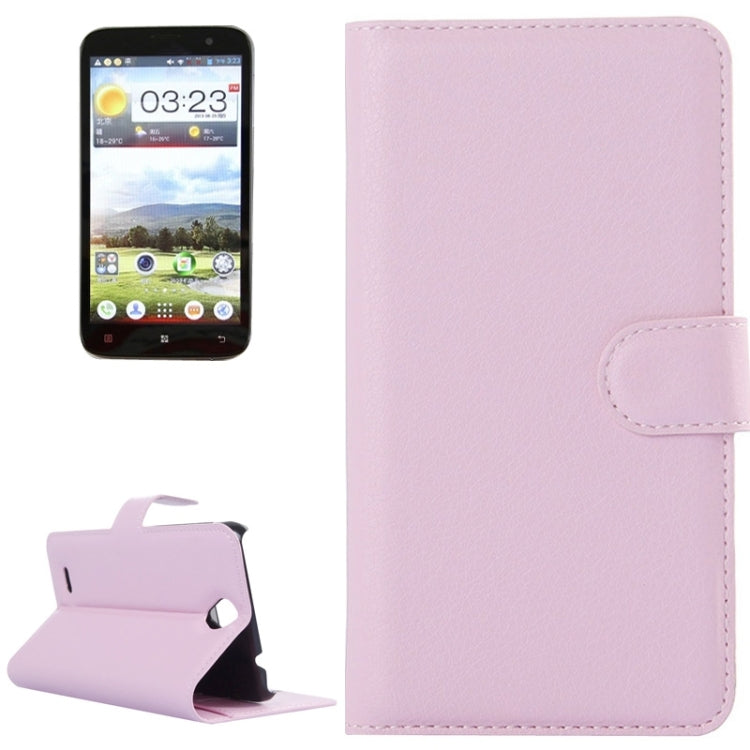 Litchi Texture Flip Leather Case with Holder & Card Slots & Wallet for Lenovo A850