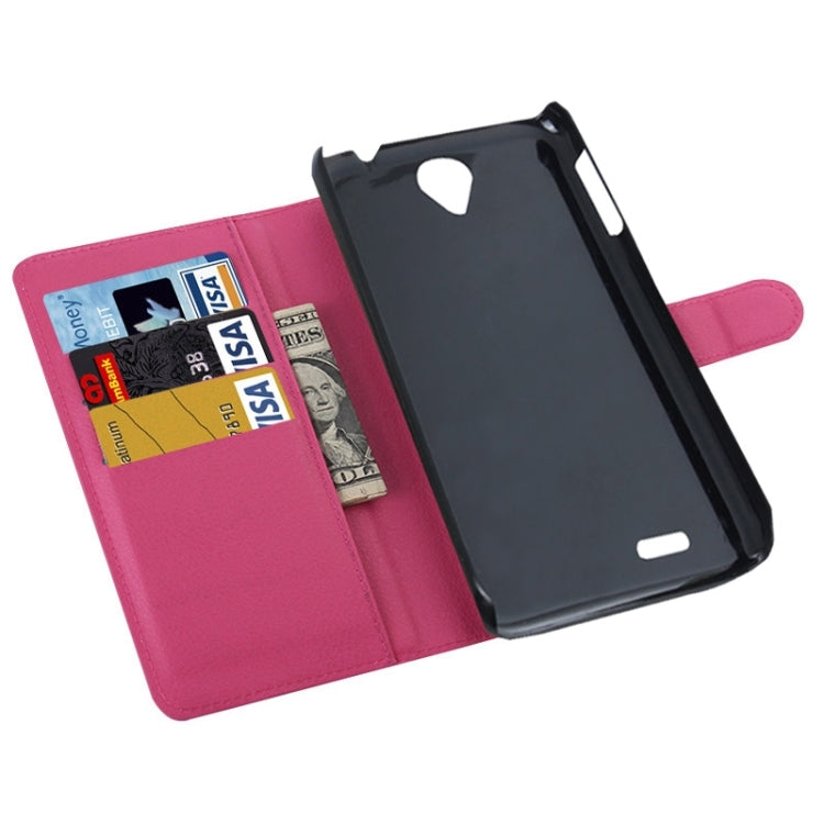 Litchi Texture Flip Leather Case with Holder & Card Slots & Wallet for Lenovo A850