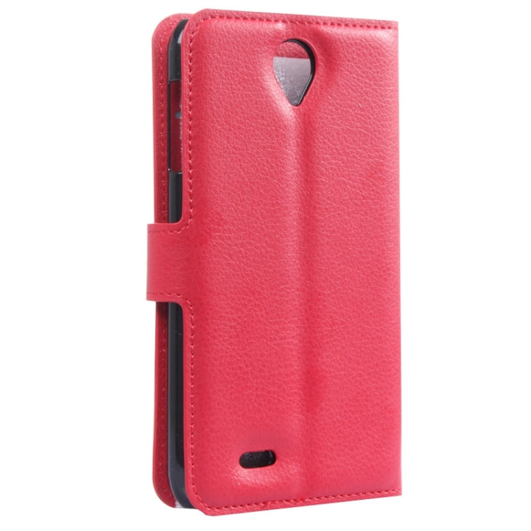 Litchi Texture Flip Leather Case with Holder & Card Slots & Wallet for Lenovo A850