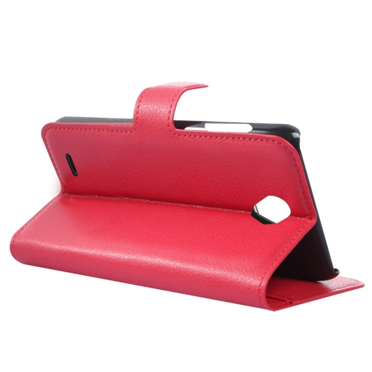 Litchi Texture Flip Leather Case with Holder & Card Slots & Wallet for Lenovo A850