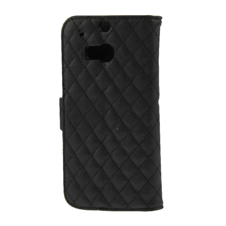 Plaid Texture Leather Case with Credit Card Slot & Holder for HTC One / M8