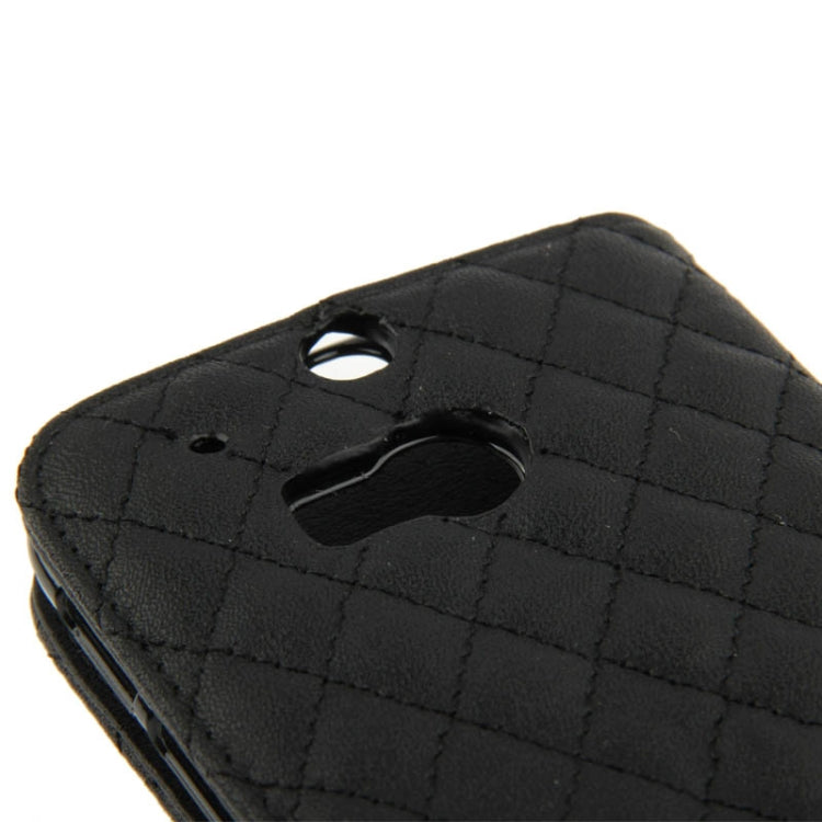 Plaid Texture Leather Case with Credit Card Slot & Holder for HTC One / M8