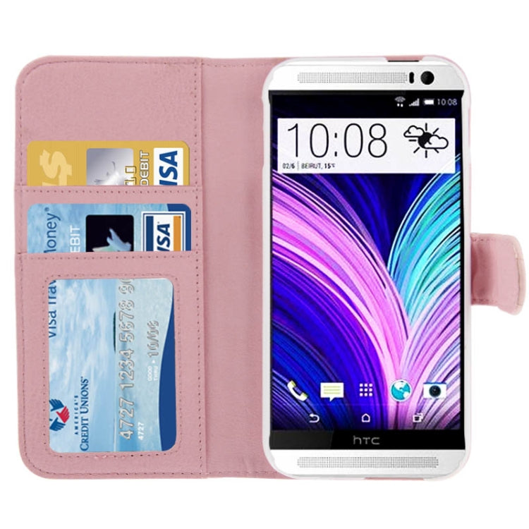 Plaid Texture Leather Case with Credit Card Slot & Holder for HTC One / M8
