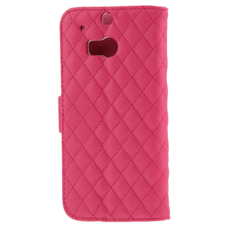 Plaid Texture Leather Case with Credit Card Slot & Holder for HTC One / M8