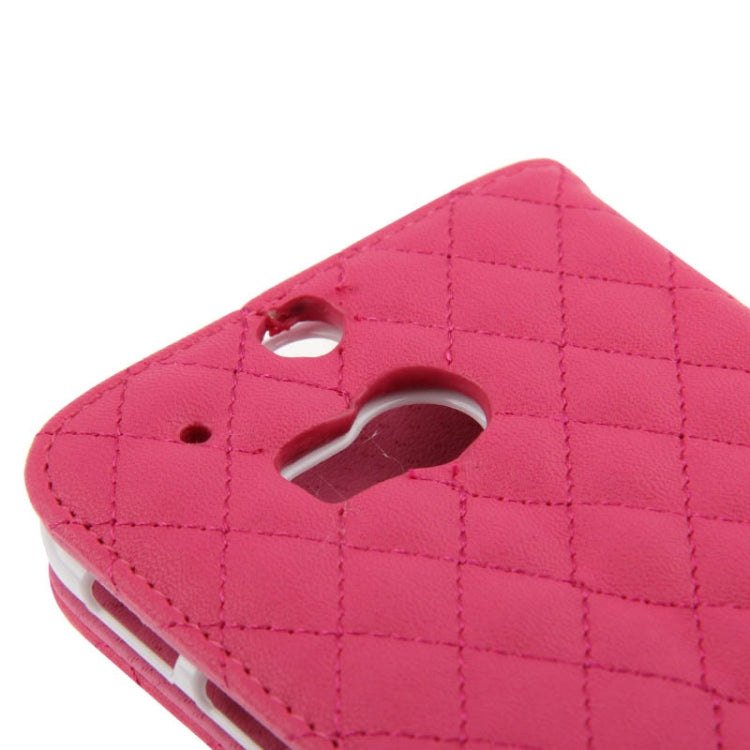 Plaid Texture Leather Case with Credit Card Slot & Holder for HTC One / M8