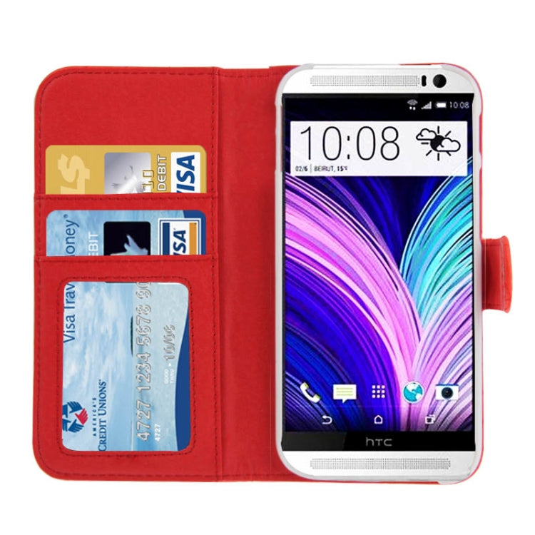Plaid Texture Leather Case with Credit Card Slot & Holder for HTC One / M8