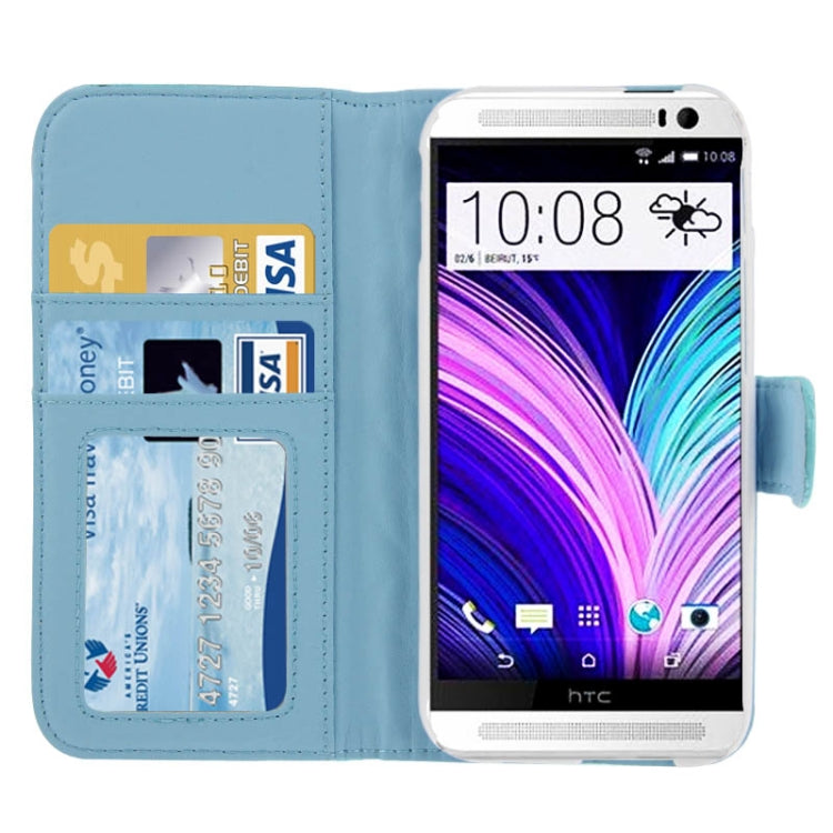 Plaid Texture Leather Case with Credit Card Slot & Holder for HTC One / M8