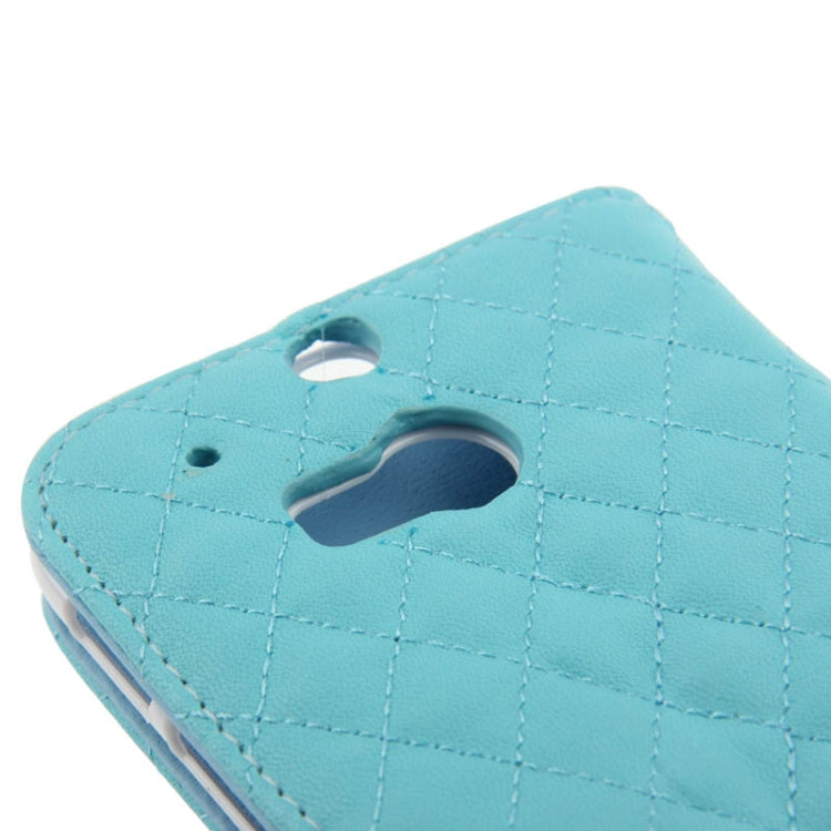 Plaid Texture Leather Case with Credit Card Slot & Holder for HTC One / M8