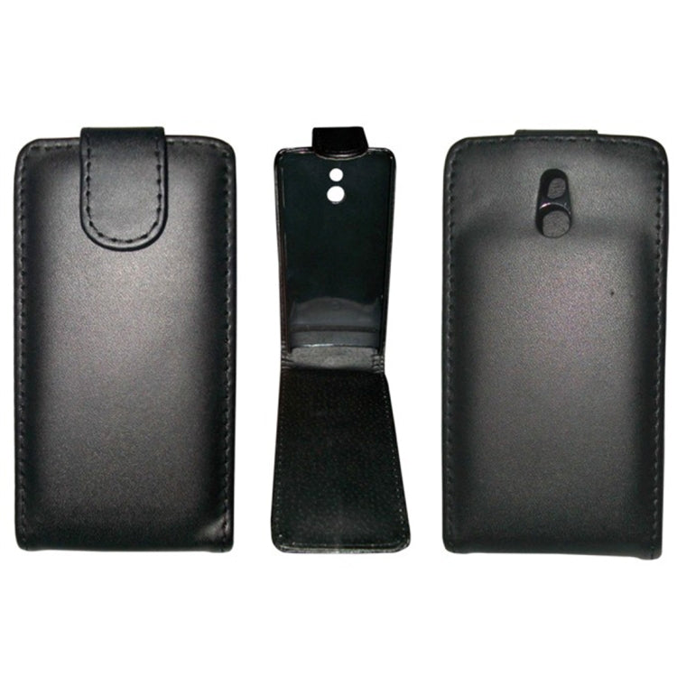 Vertical Flip Leather Case for Sony LT22i (Xperia P)(Black)