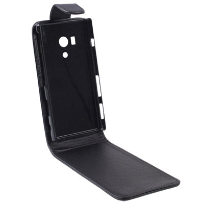 Vertical Flip Leather Case for Sony Xperia Acro S / LT26W (Black)