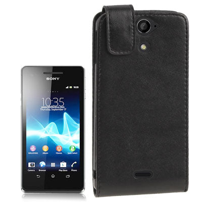 Pure Color Vertical Flip Soft Leather Case for Sony Xperia V LT25i(Black)