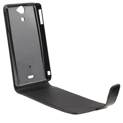 Pure Color Vertical Flip Soft Leather Case for Sony Xperia V LT25i(Black)
