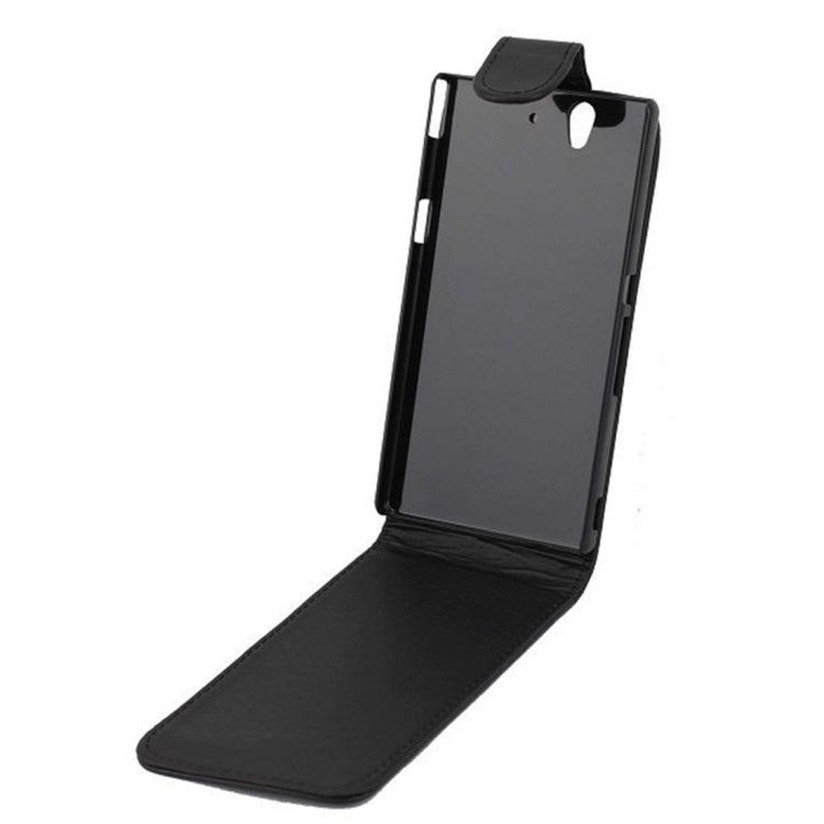Vertical Flip Soft Leather Case for Sony Xperia Z / Yuga C6603(Black)
