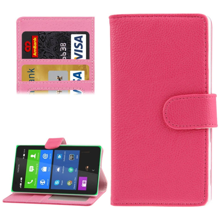 Litchi Texture Flip Leather Case with Card Slots & Holder for Nokia XL