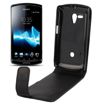Vertical Flip Soft Leather Case for Sony MT25i / Xperia neo L (Black)