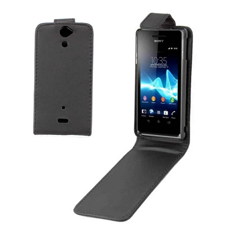 Vertical Flip Soft Leather Case for Sony LT25i(Black)