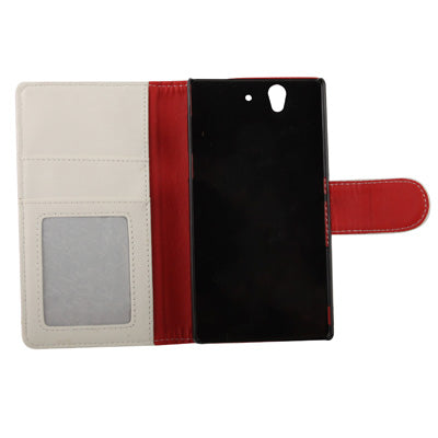Lichi Texture Leather Case with Holder & Credit Card Slots for Sony Xperia Z / L36H / C6603 (White)