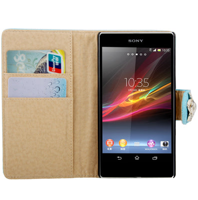 Plaid Texture Diamond Flower Button Flip Soft Leather Case with Credit Card Slots