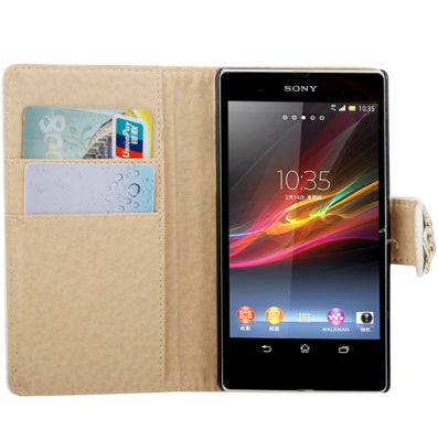 Plaid Texture Diamond Flower Button Flip Soft Leather Case with Credit Card Slots