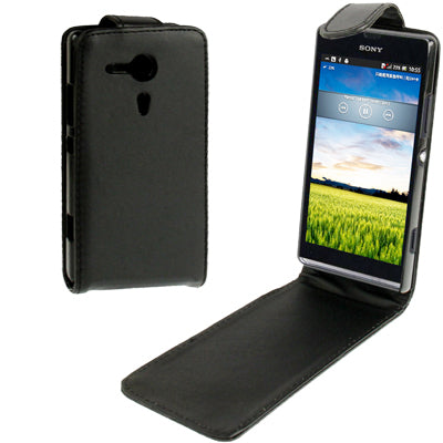 Vertical Flip Leather Case for Sony Xperia SP / M35h (Black)