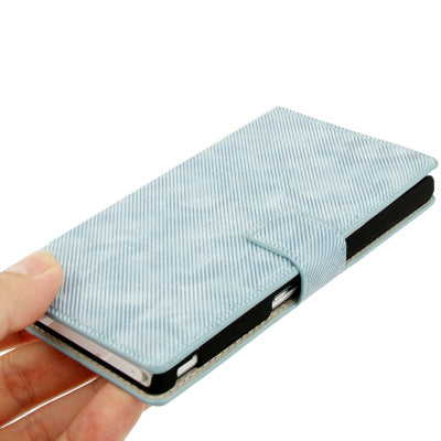 Denim Printing Pattern Leather Case with Holder & Credit Card Slots for Sony Xperia Z / L36H / C6603