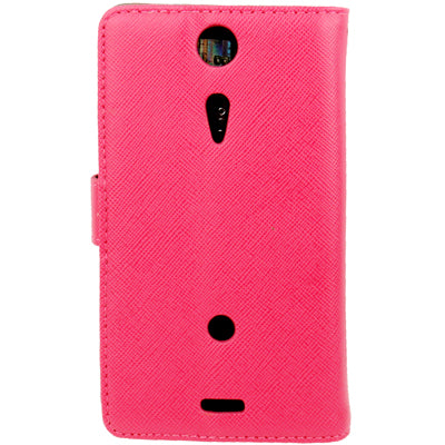 Cross Texture Leather Case with Holder & Credit Card Slots for Sony Xperia GX / TX / LT29i