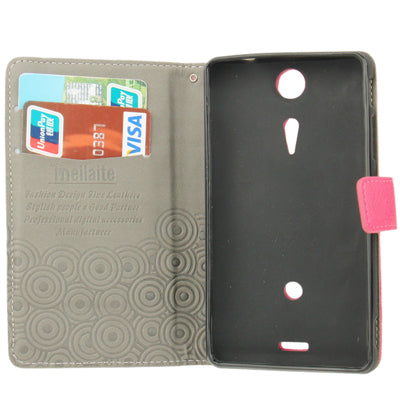 Cross Texture Leather Case with Holder & Credit Card Slots for Sony Xperia GX / TX / LT29i