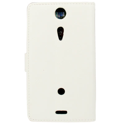 Cross Texture Leather Case with Holder & Credit Card Slots for Sony Xperia GX / TX / LT29i