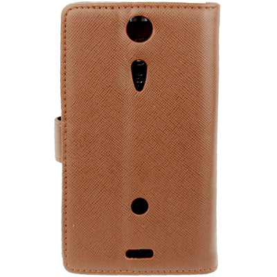 Cross Texture Leather Case with Holder & Credit Card Slots for Sony Xperia GX / TX / LT29i