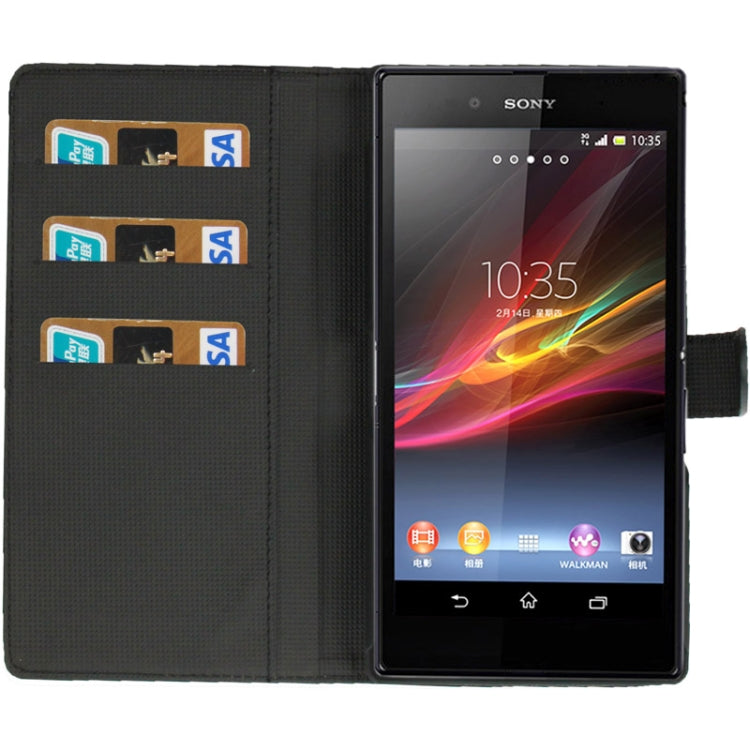 Frosting Flip Leather Case with Credit Card Slots & Holder for Sony Xperia Z Ultra / XL39h