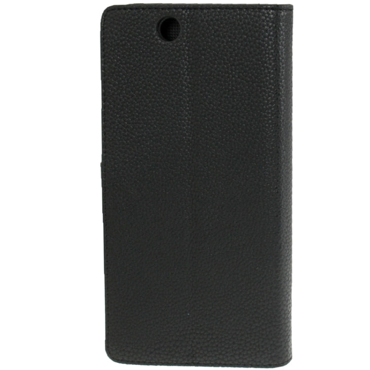 Litchi Flip Leather Case with Credit Card Slots & Holder for Sony Xperia Z Ultra / XL39h