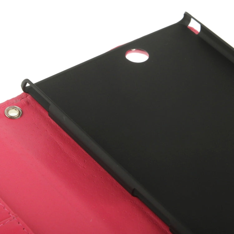 Soft Leather Case with Credit Card Slots & Holder for Sony Xperia Z Ultra / XL39H (Magenta)
