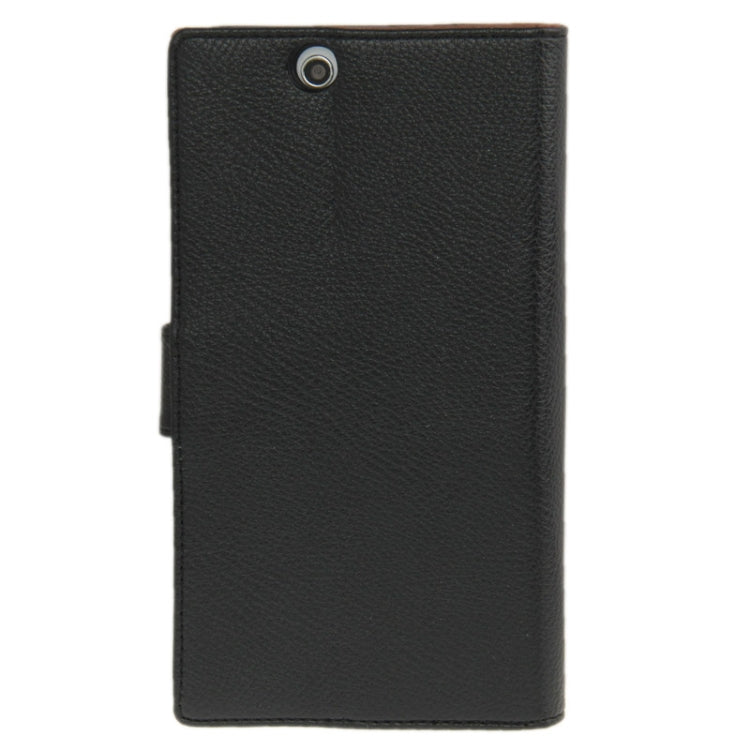 Litchi Texture Horizontal Flip Leather Case with Credit Card Slots & Holder for Sony Xperia Z Ultra / XL39h